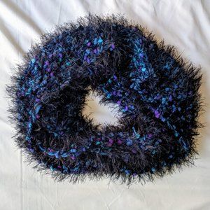 Effervescent Handmade Purple/Blue/Black Furry wrap/Circle Scarf